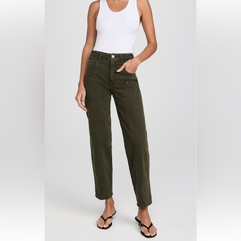 PAIGE Alexis Workwear High-Rise
Barrel Jeans in Vintage Green